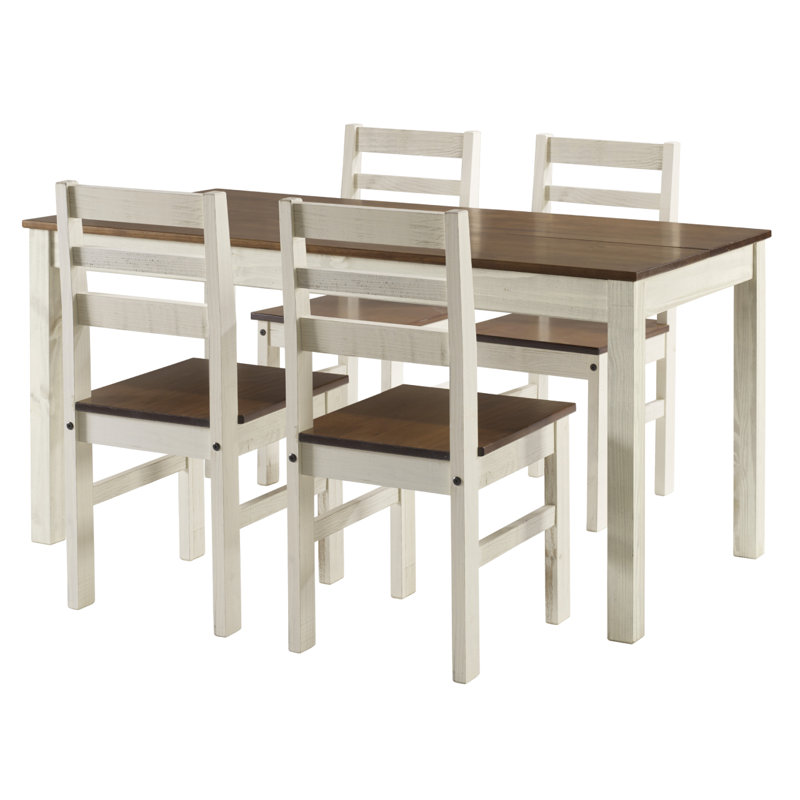 Red Barrel Studio® Wood Dining Table White Distressed | Red Barrel ...